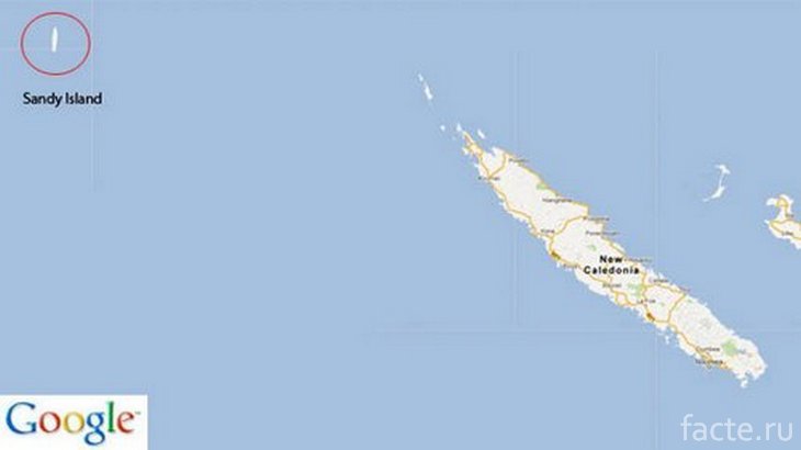 Остров Сэнди-Айленд на карте