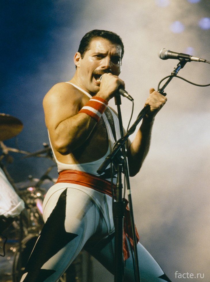 Freddie Mercury performing with Queen 
